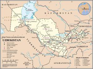 kaart van uzbekistan